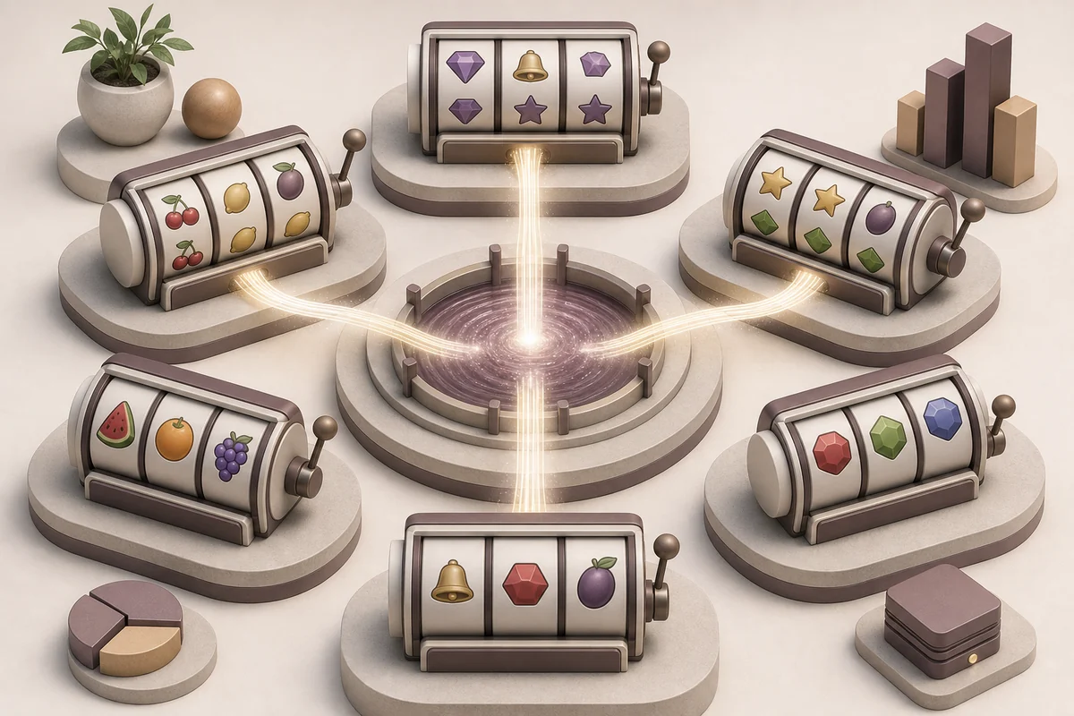 Farklı slot oyunlarının ortak jackpot havuzuna katkı akışı