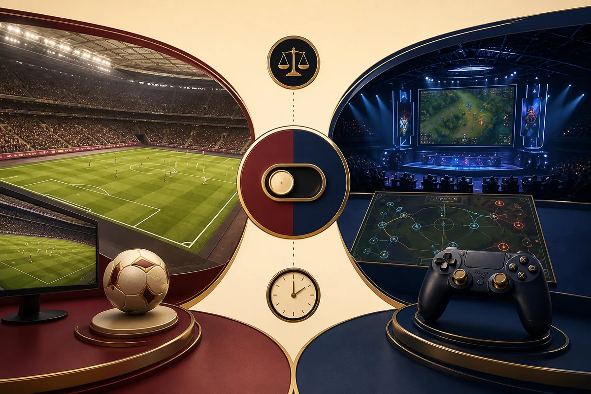 Sanal futbol sahası ile e-spor arenasının karşılaştırılması